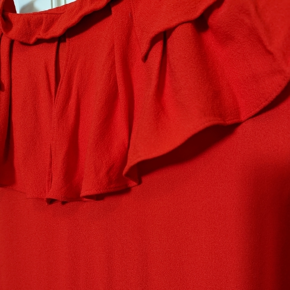 π₯ Host Pick π₯ MAJE Red Rutta Ruffled Crepe Mini Dress - Picture 11 of 16